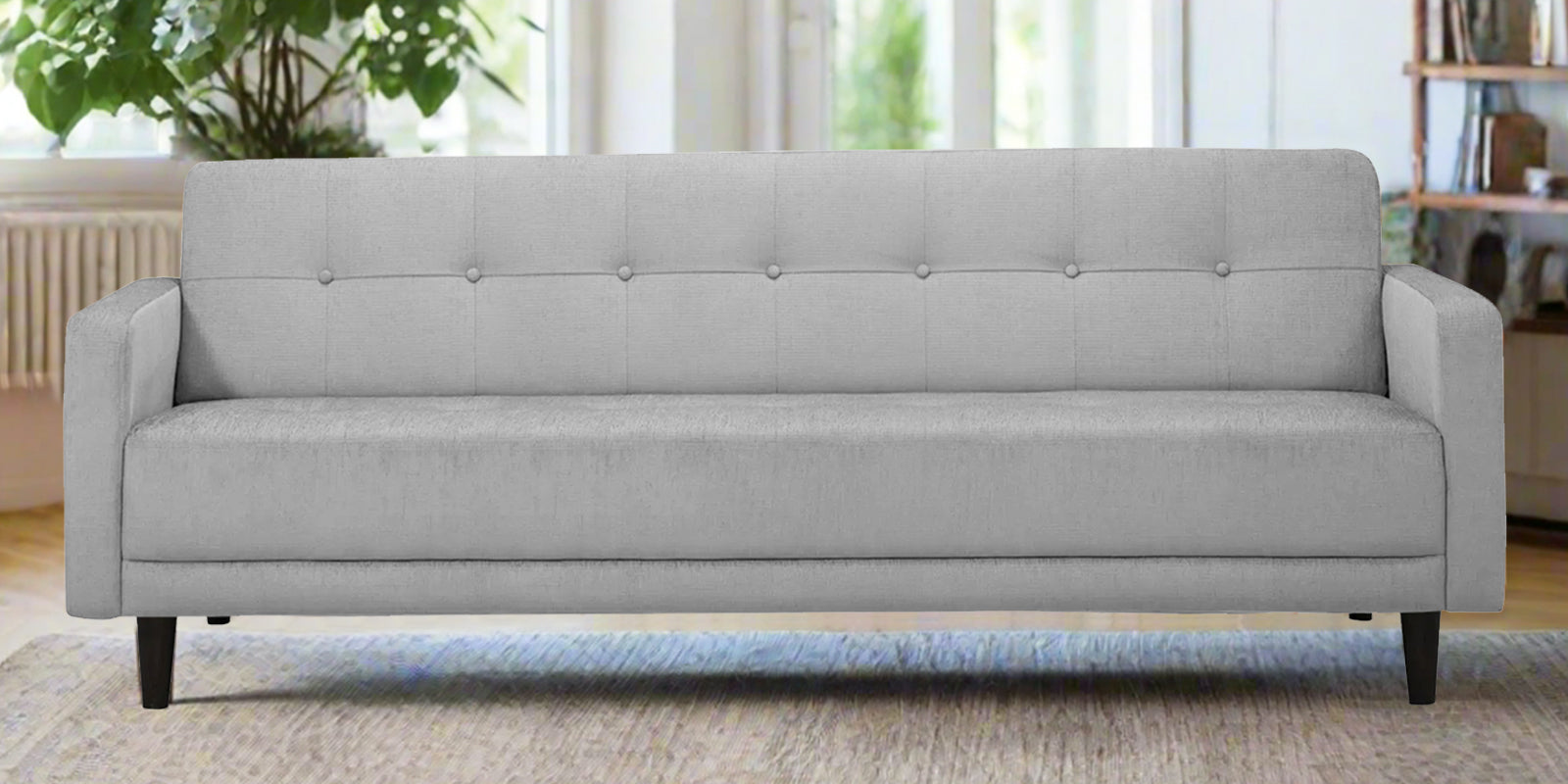 Noha Fabric 3 Seater Sofa In Lit Grey Colour