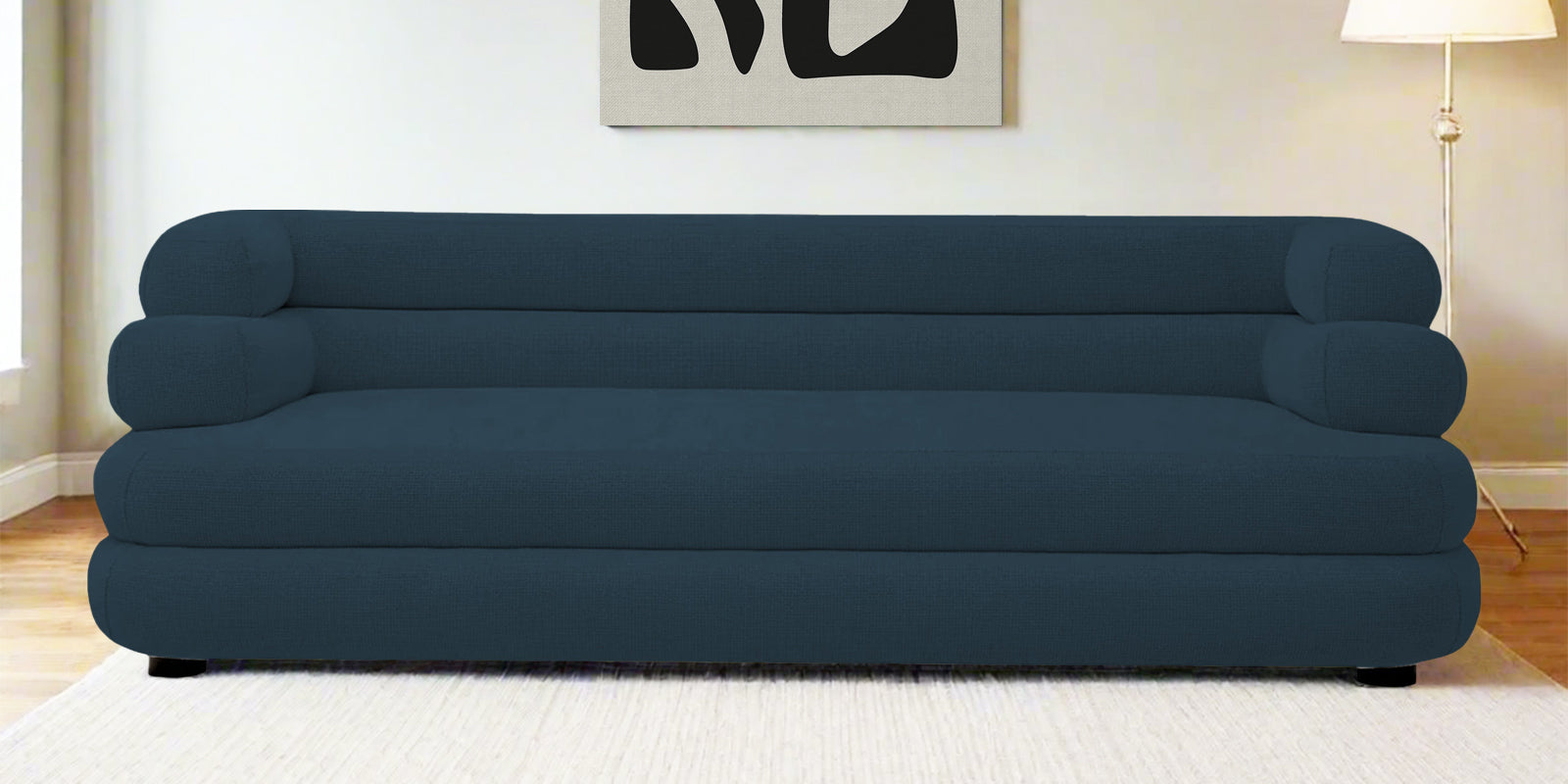 Wener Fabric 3 Seater Sofa In Cool Blue Colour - Febonic Living