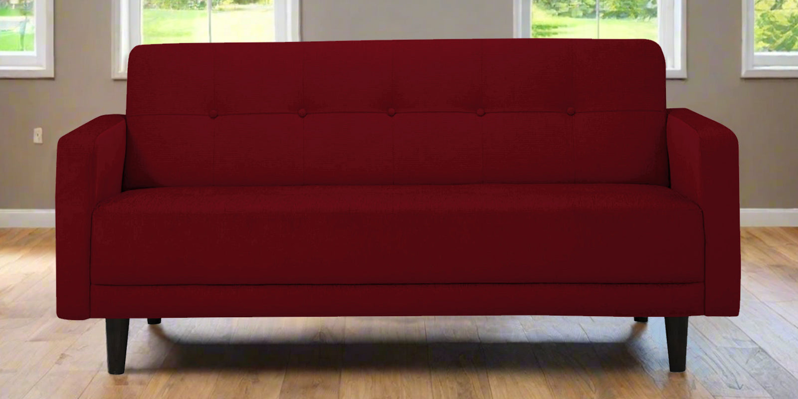 Noha Fabric 2 Seater Sofa In Ruby Red Colour - Febonic Living