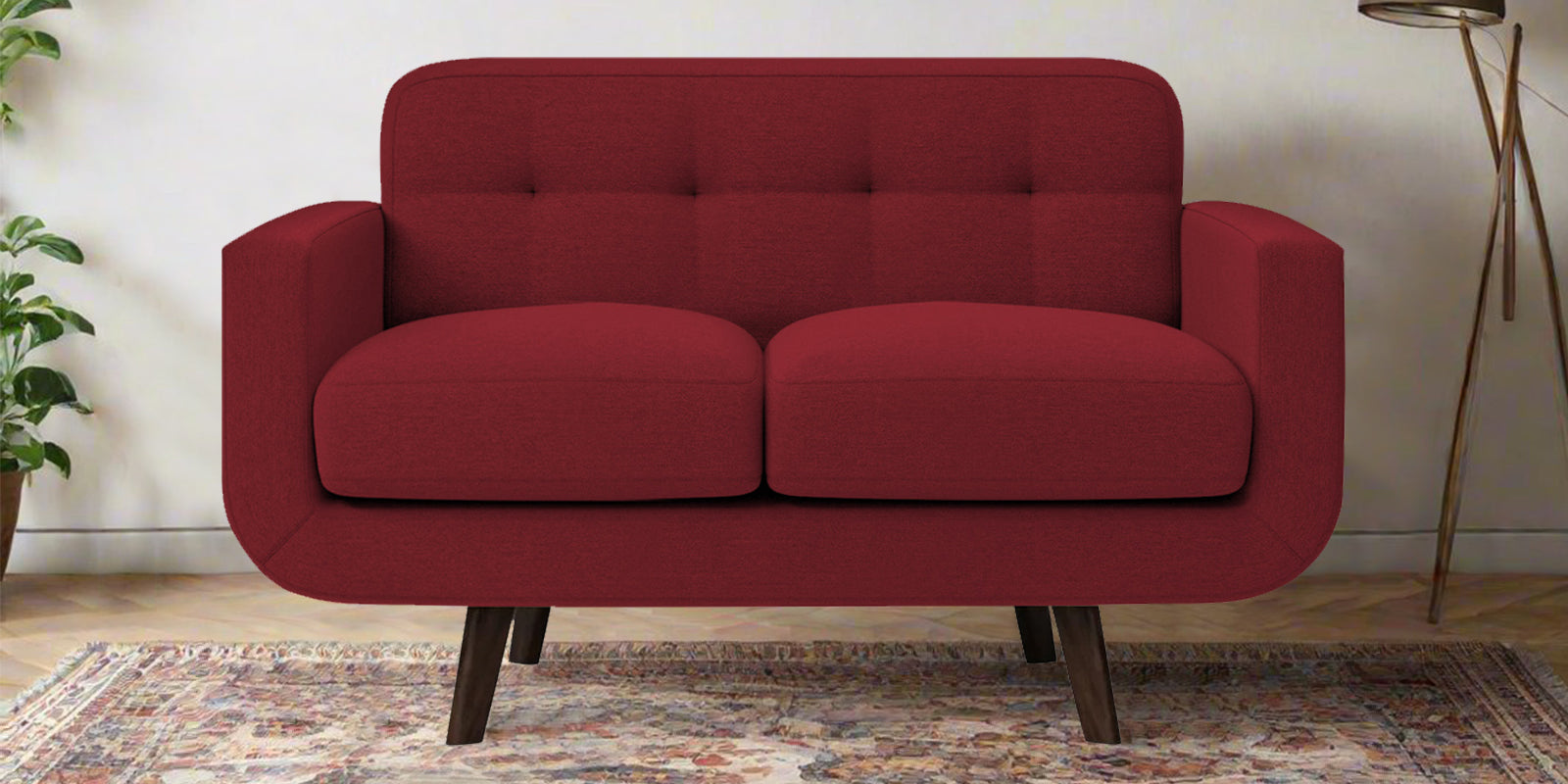Marsela Fabric 2 Seater Sofa In Chilli Red Colour - Febonic Living