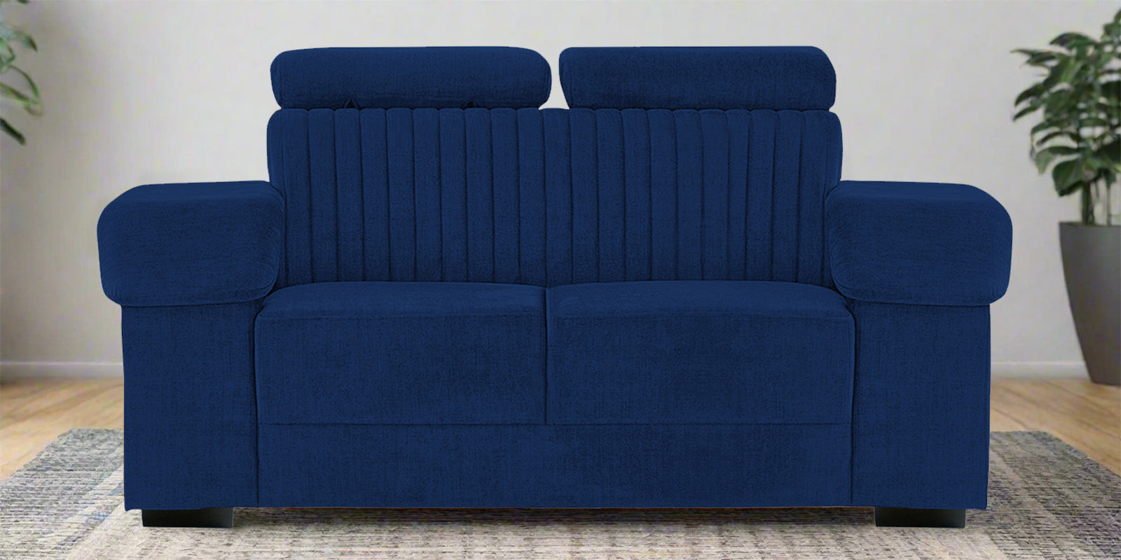 Draco Fabric 2 Seater Sofa In Royal Blue Colour - Febonic Living