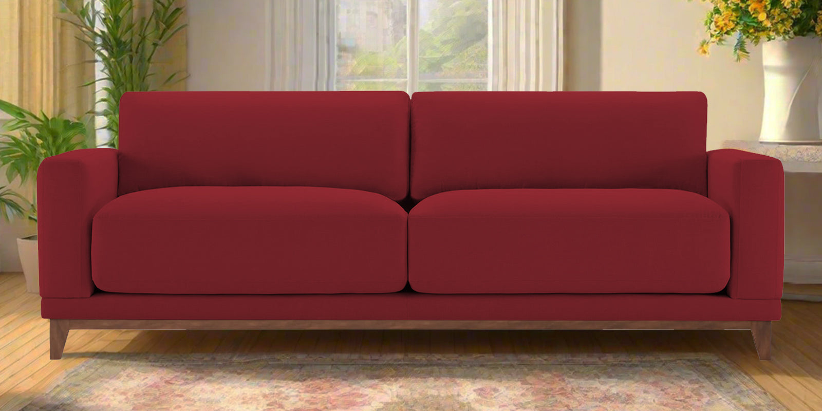 Esha Fabric 3 Seater Sofa In Chilli Red Colour - Febonic Living