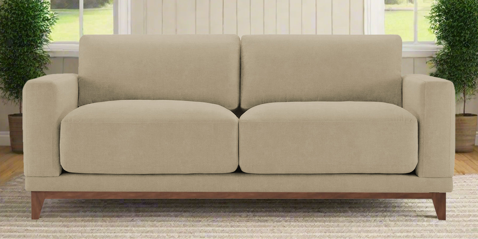 Esha Fabric 2 Seater Sofa In Honey Beige Colour - Febonic Living