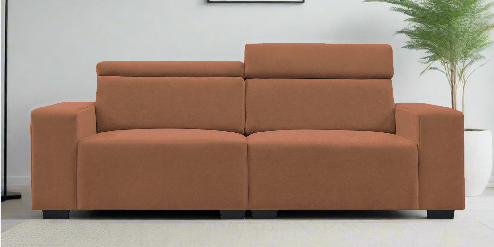 Hiro Fabric 2 Seater Sofa In Caramel Beige Colour - Febonic Living