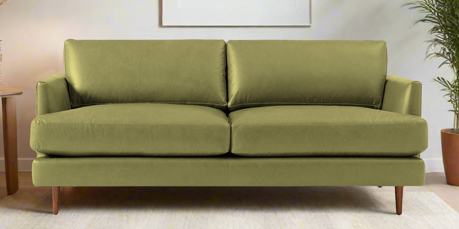 Sterio Leatherette 2 Seater Sofa In Spring Green Colour - Febonic Living