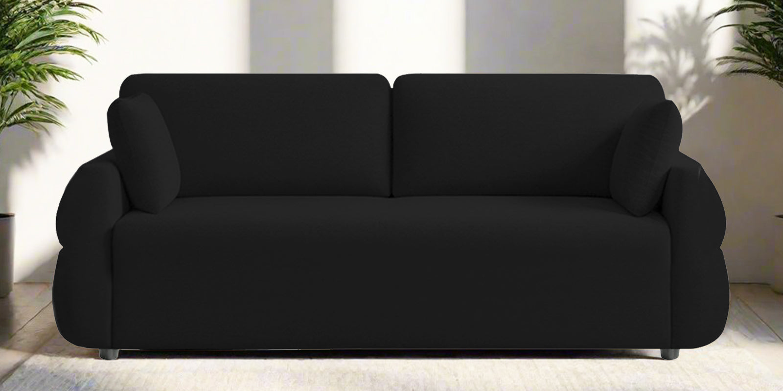 Jack Fabric 3 Seater Sofa In Zed Black Colour - Febonic Living