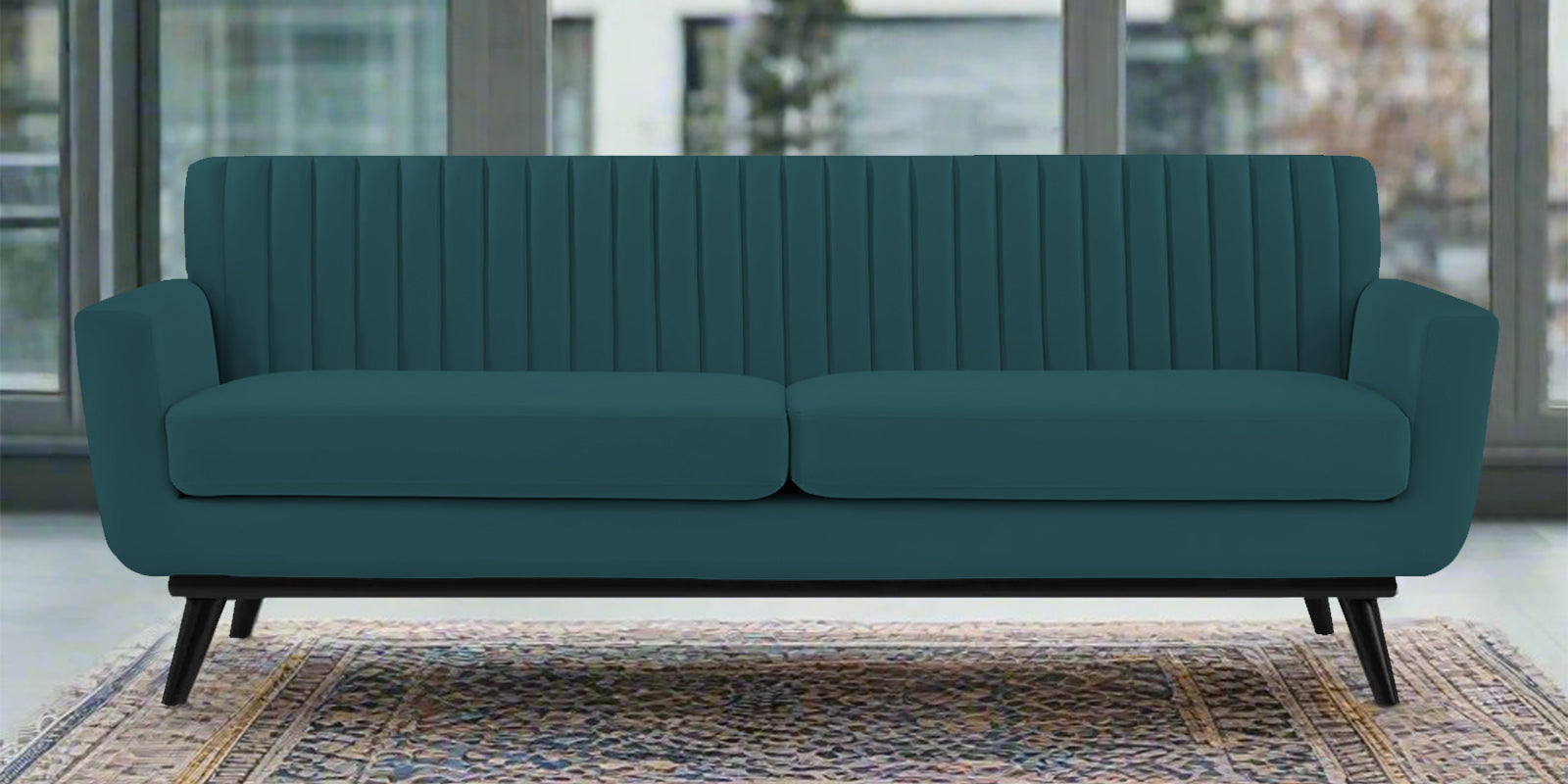 Tucker Velvet 3 Seater Sofa In Arabian Green Colour - Febonic Living
