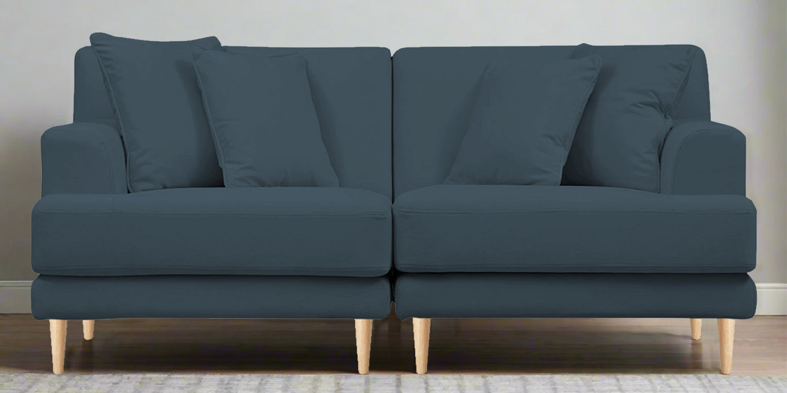 Woody Fabric 2 Seater Sofa In Cobalt Blue Colour - Febonic Living