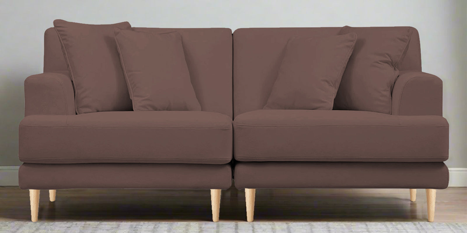 Woody Fabric 2 Seater Sofa In Berry Wine Colour - Febonic Living