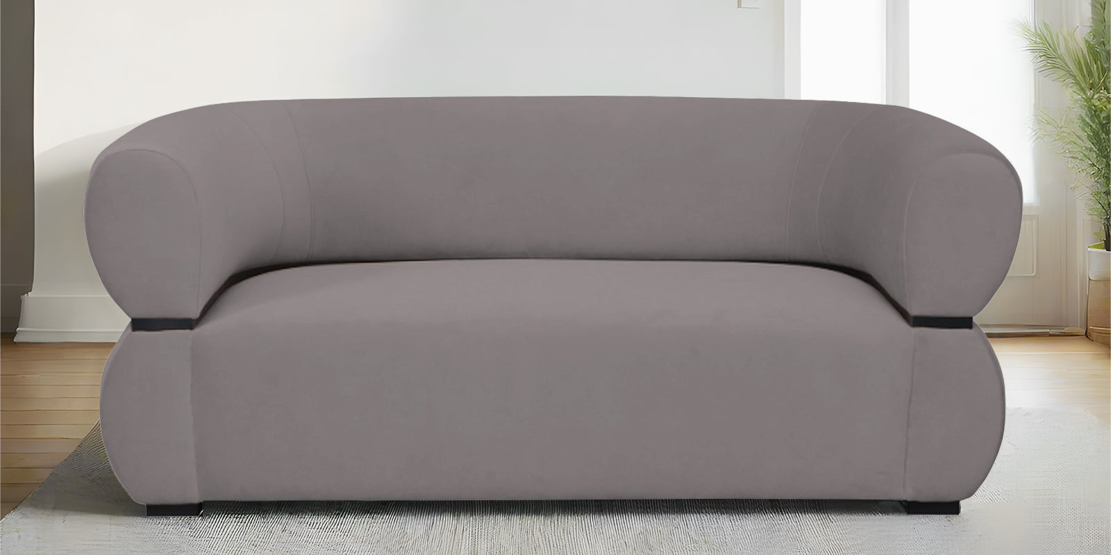 Kula Velvet 2 Seater Sofa In Pearl Grey Colour - Febonic Living