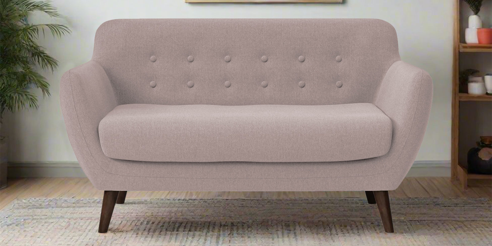 Goofy Fabric 2 Seater Sofa In Almond Beige Colour - Febonic Living