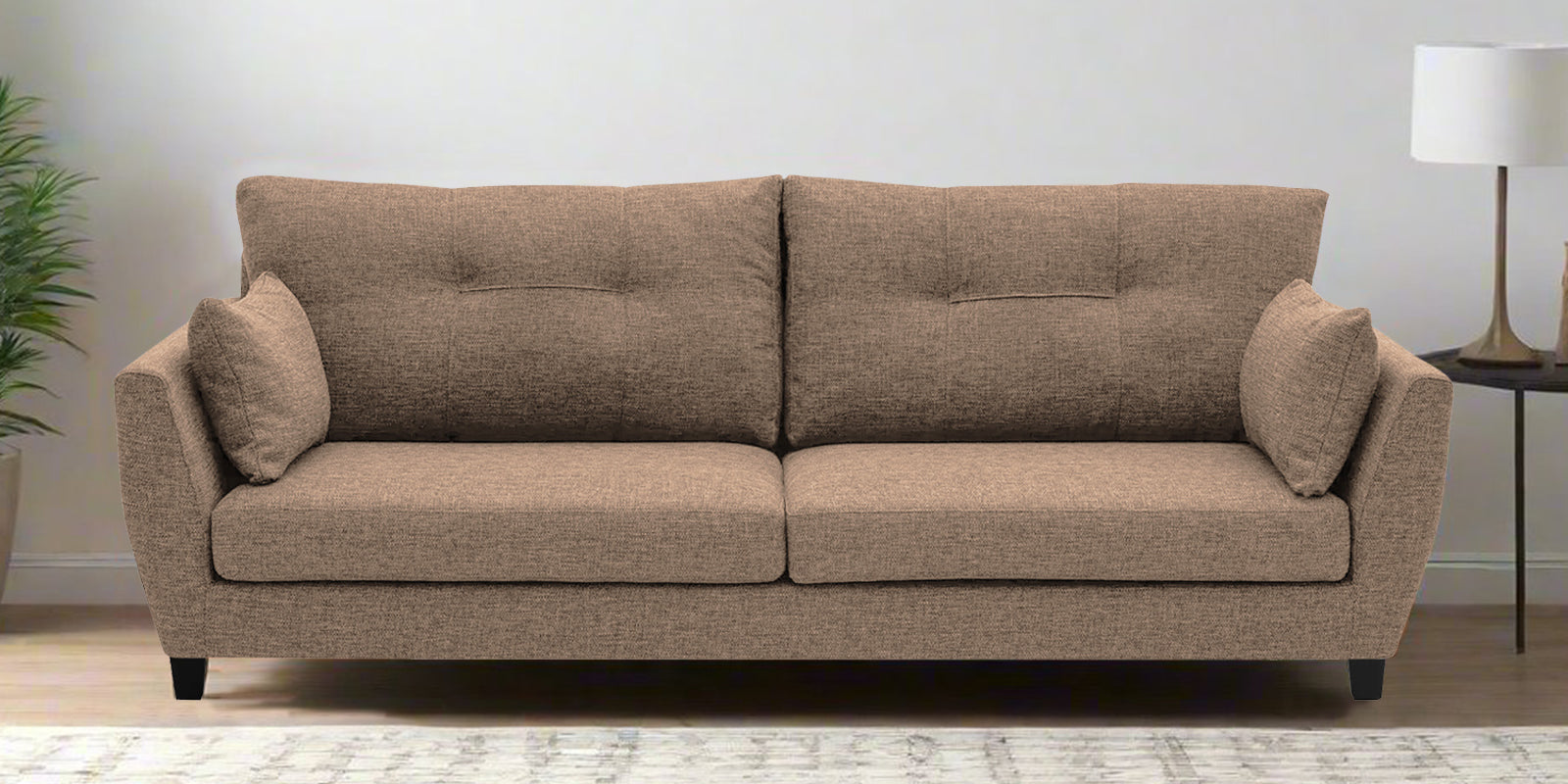 Mario Fabric 3 Seater Sofa In Cookie Beige Colour - Febonic Living