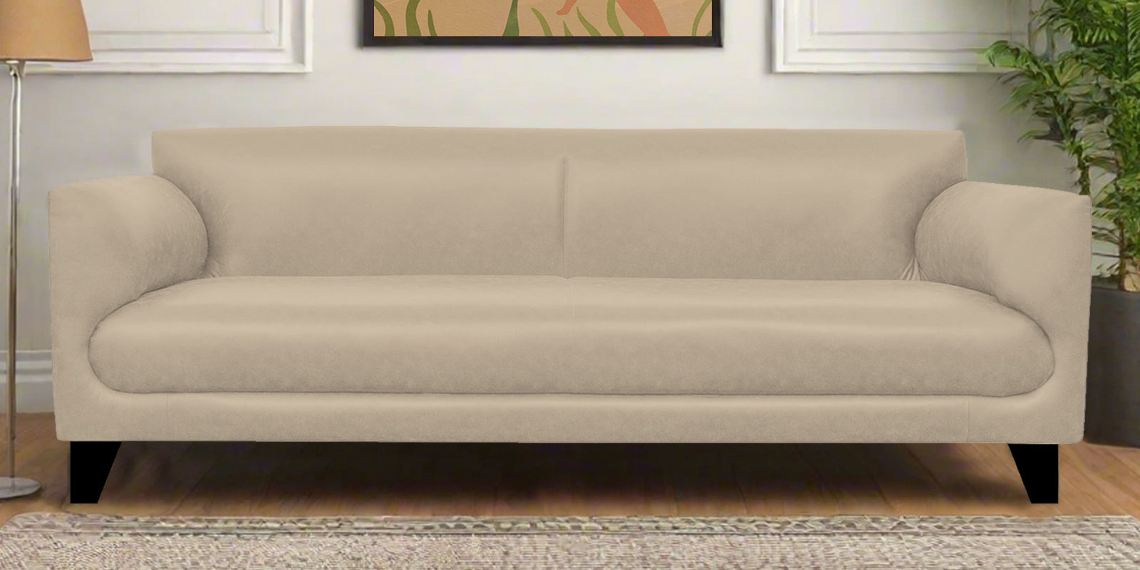 Convi Leatherette 3 Seater Sofa In Marble Beige Colour - Febonic Living