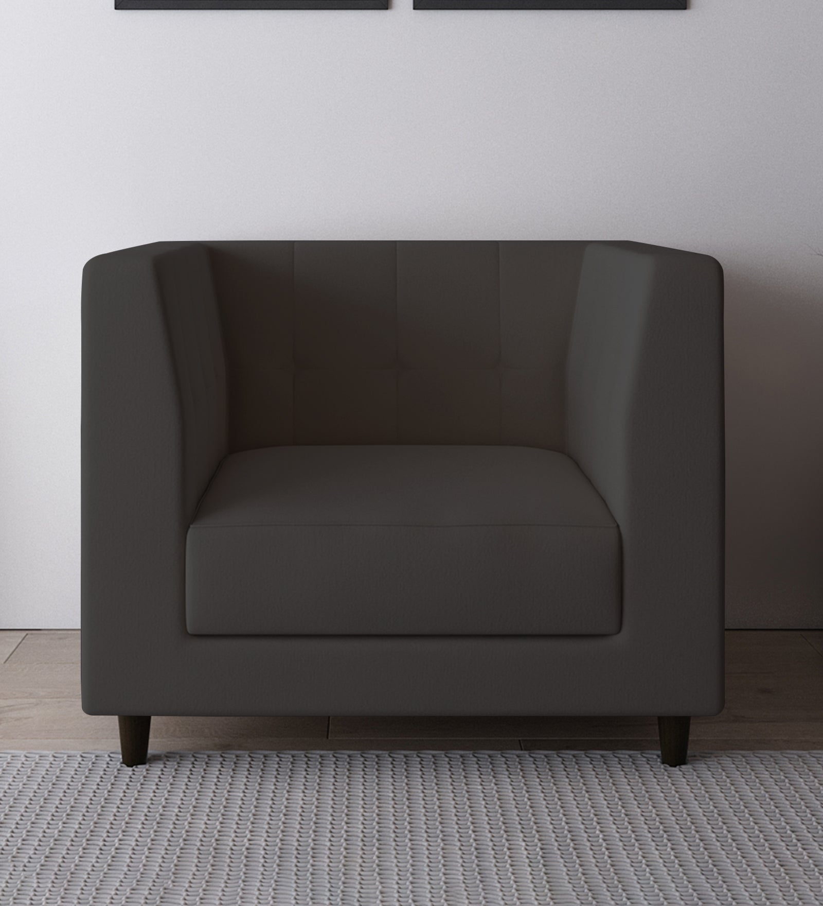 Braulia Velvet 1 Seater Sofa In Davy Grey Colour - Febonic Living