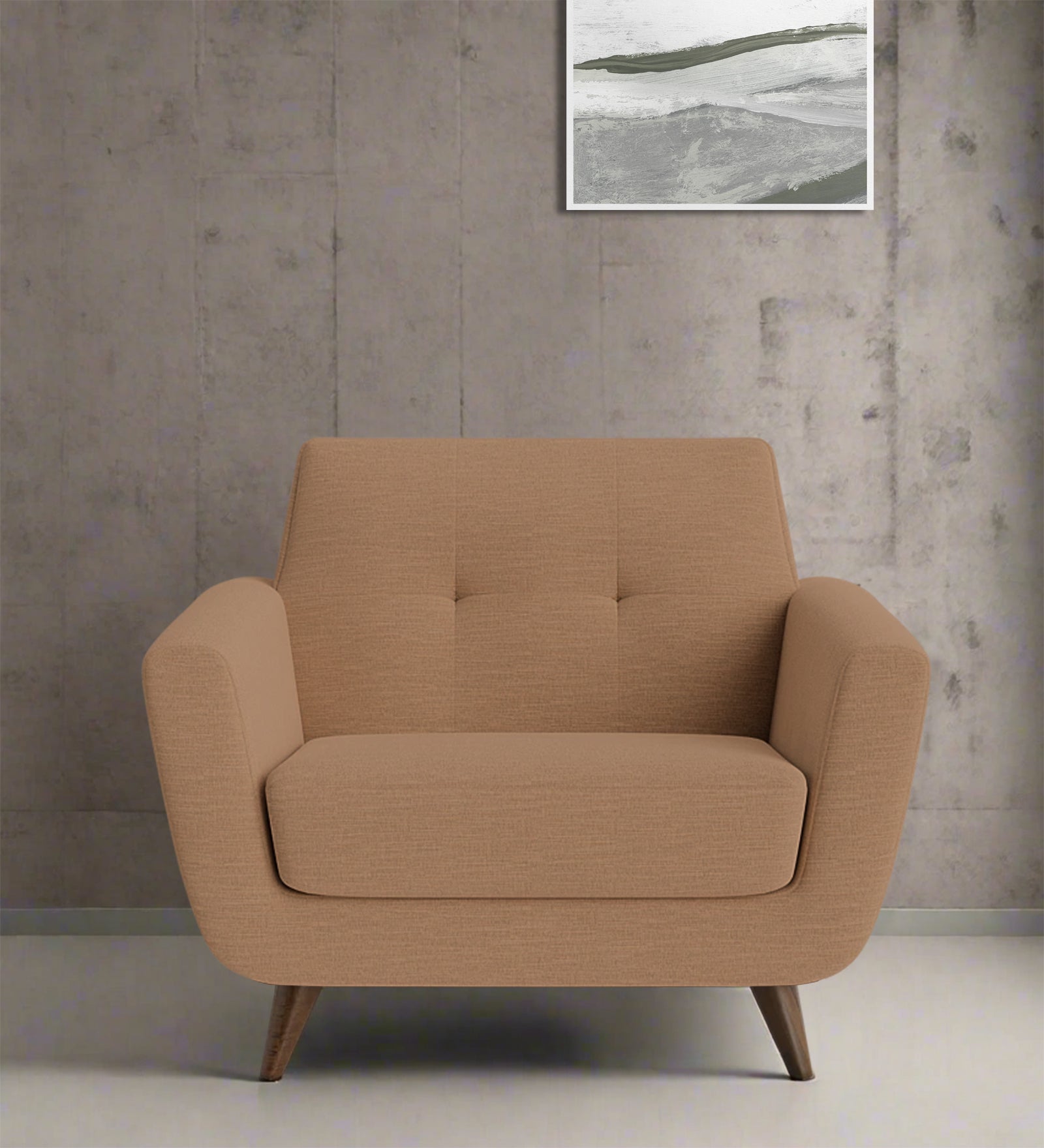 Jasmin Fabric 1 Seater Sofa In Cosmic Beige Colour - Febonic Living