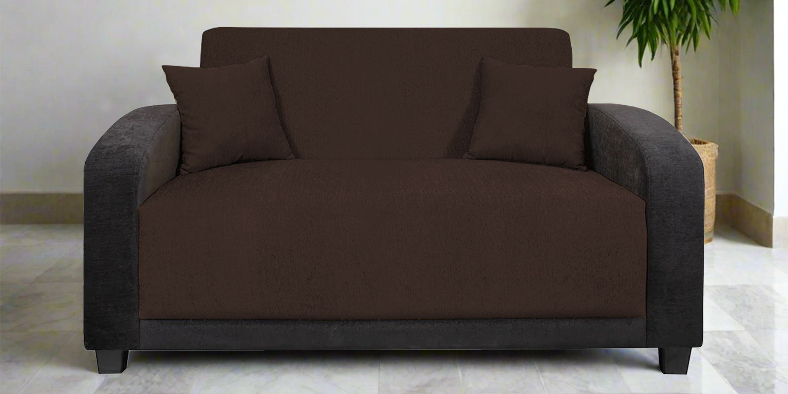 Alex Fabric 2 Seater Sofa In Coffee Brown Colour - Febonic Living