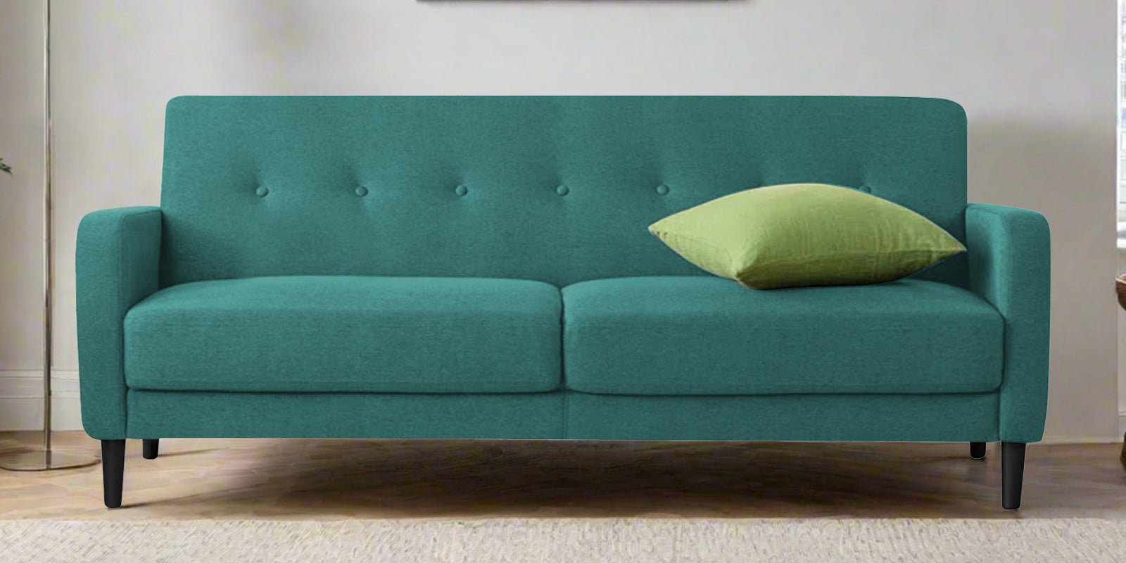 Marq Fabric 3 Seater Sofa In Sea Green Colour - Febonic Living