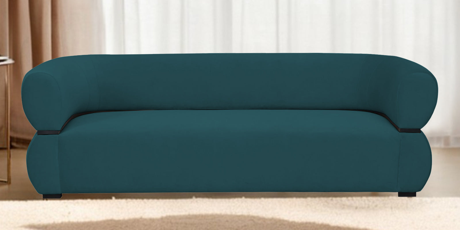 Kula Velvet 3 Seater Sofa In Arabian Green Colour - Febonic Living