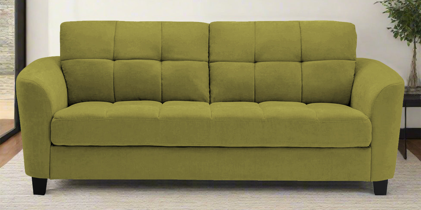 Mulan Fabric 2 Seater Sofa In Kelly Green Colour - Febonic Living