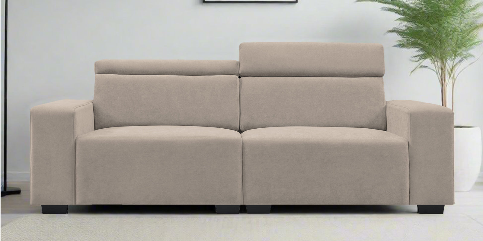 Hiro Fabric 2 Seater Sofa In Oat Beige Colour - Febonic Living