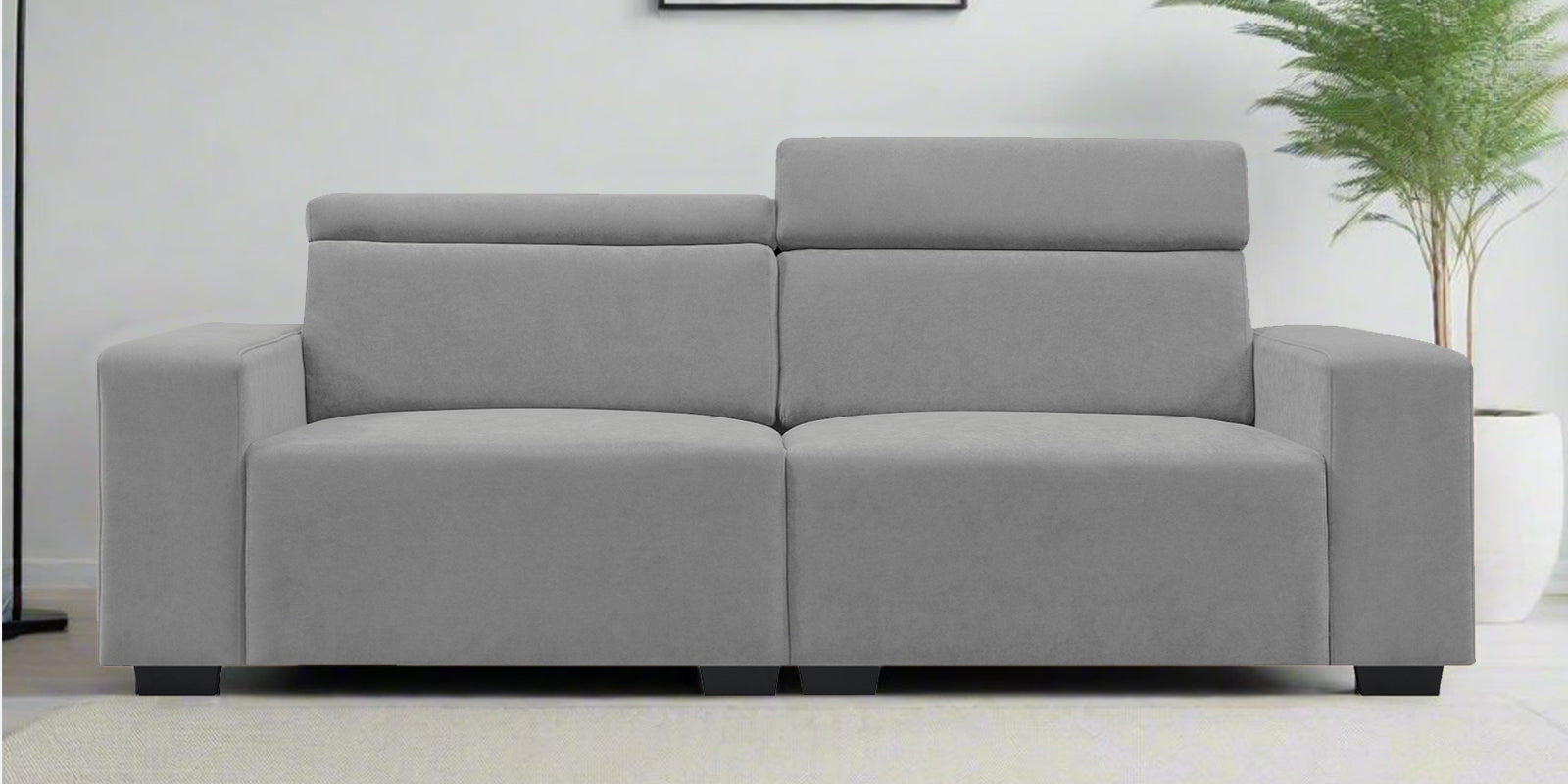 Hiro Fabric 2 Seater Sofa In Smoke Grey Colour - Febonic Living