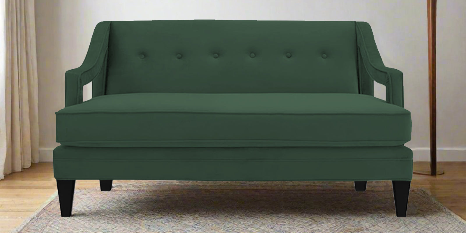 Daffy Velvet 2 Seater Sofa In Amazon Green Colour - Febonic Living