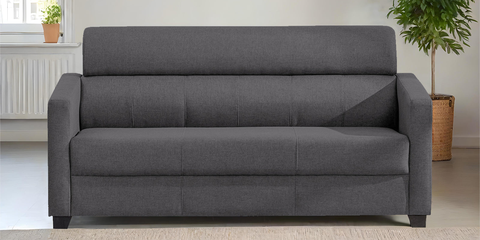 Devo Fabric 3 Seater Sofa In Sudo Grey Colour - Febonic Living