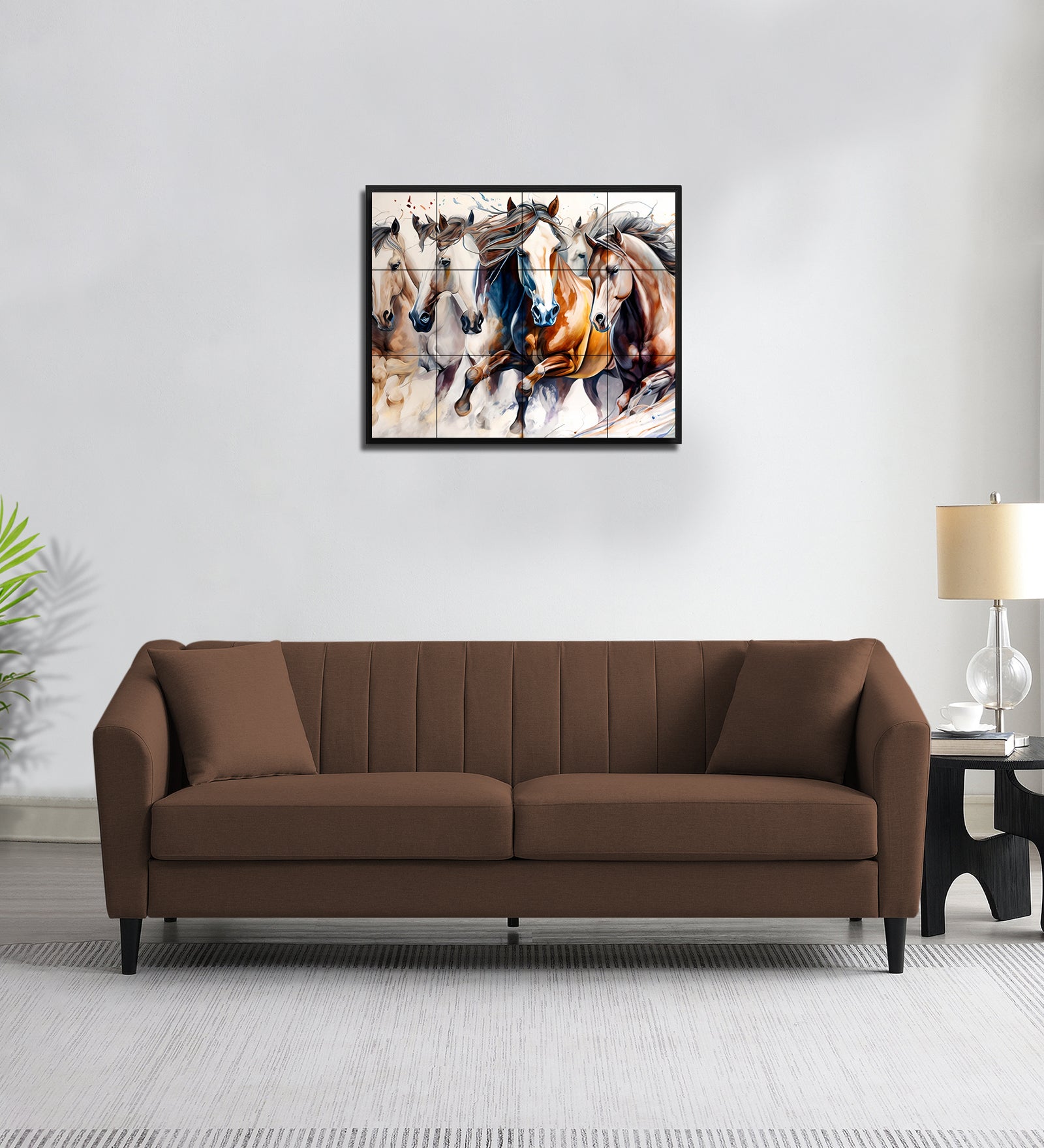 Polon Fabric 3 Seater Sofa In Ash Brown Colour - Febonic Living