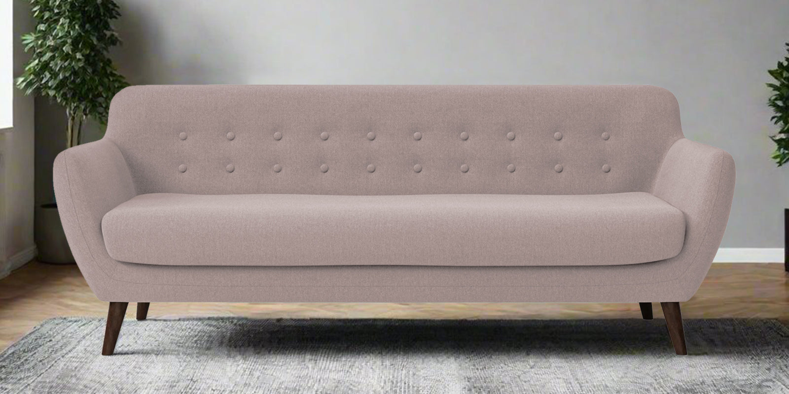 Goofy Fabric 3 Seater Sofa In Almond Beige Colour - Febonic Living