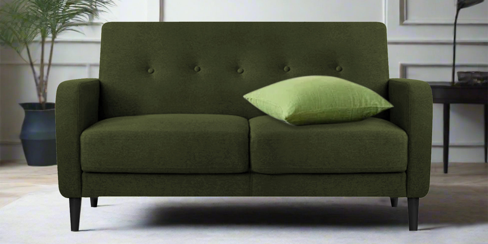Marq Fabric 2 Seater Sofa In Olive Green Colour - Febonic Living