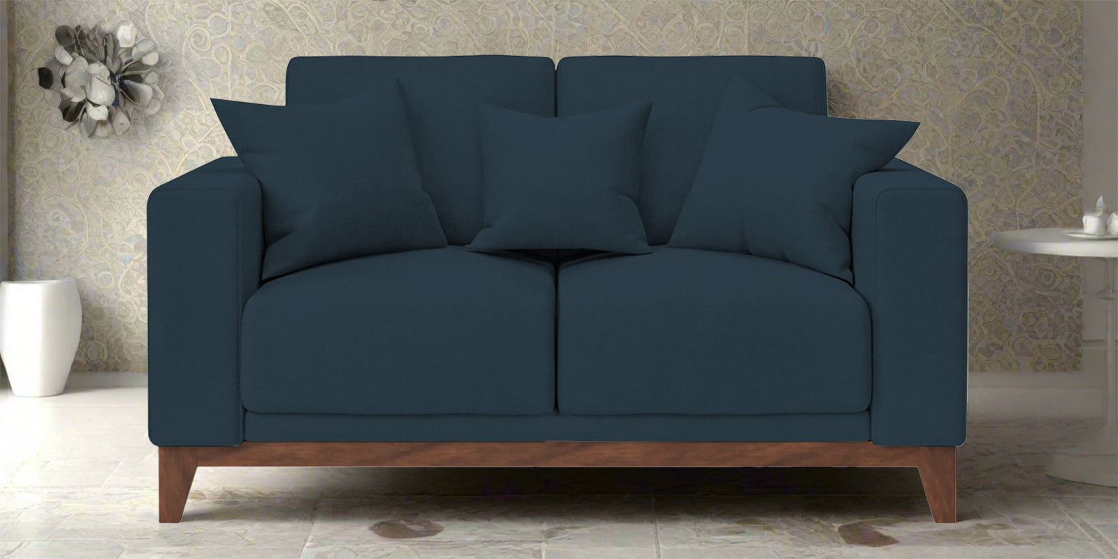 Luca Fabric 2 Seater Sofa In Cool Blue Colour - Febonic Living