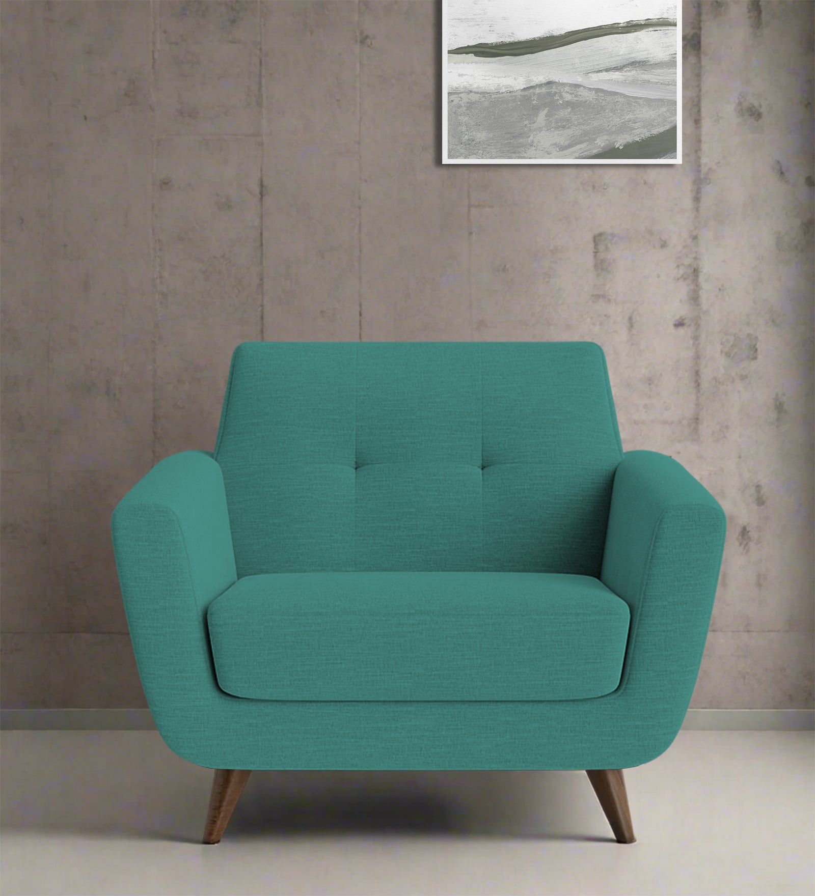 Jasmin Fabric 1 Seater Sofa In Sea Green Colour - Febonic Living