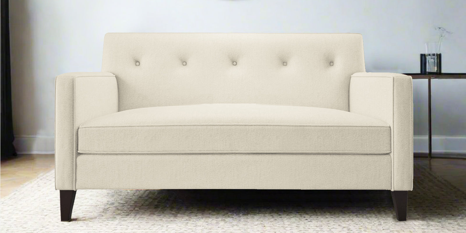 Miller Fabric 2 Seater Sofa In Ivory Cream Colour - Febonic Living