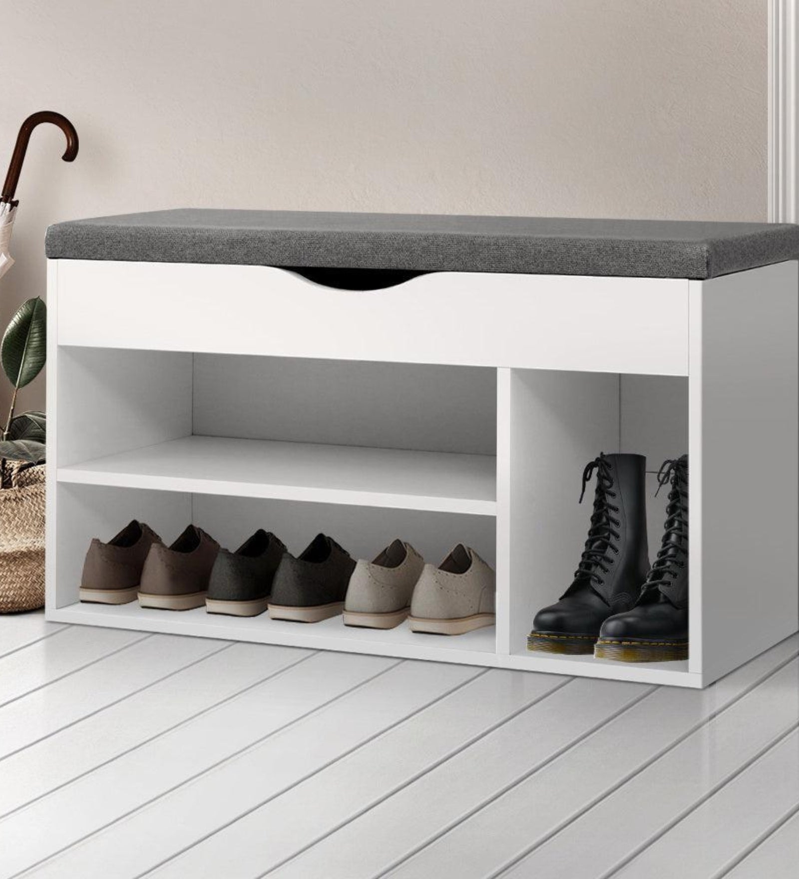 Jayric Shoe Rack In Frosty White Finish - Febonic Living