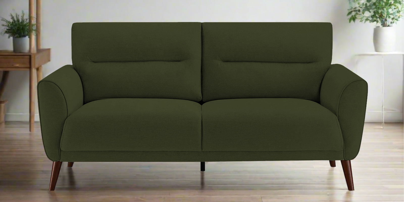 Castro Fabric 2 Seater Sofa In Olive Green Colour - Febonic Living