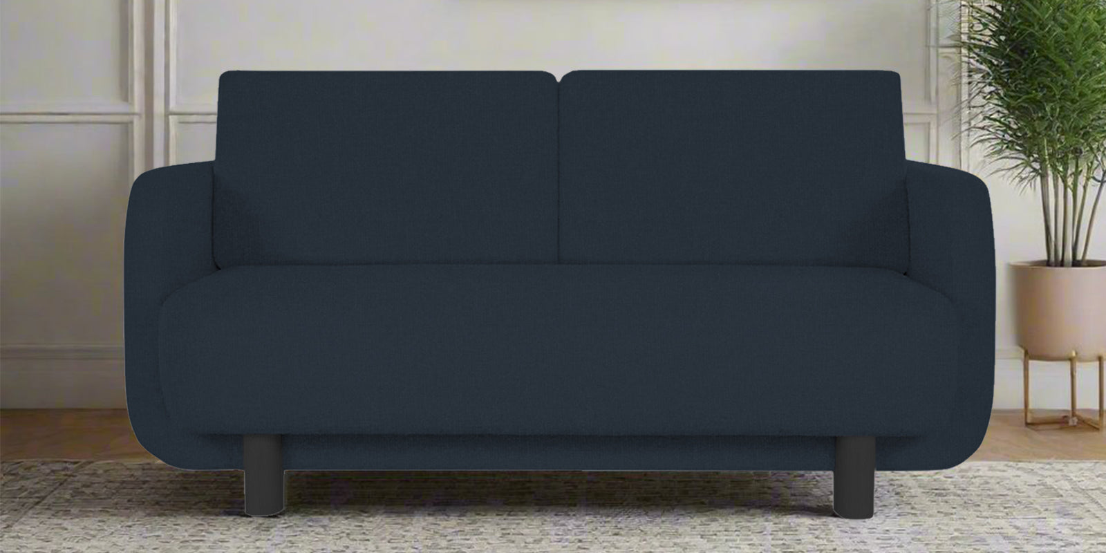 Varu Fabric 2 Seater Sofa In Denim Blue Colour - Febonic Living