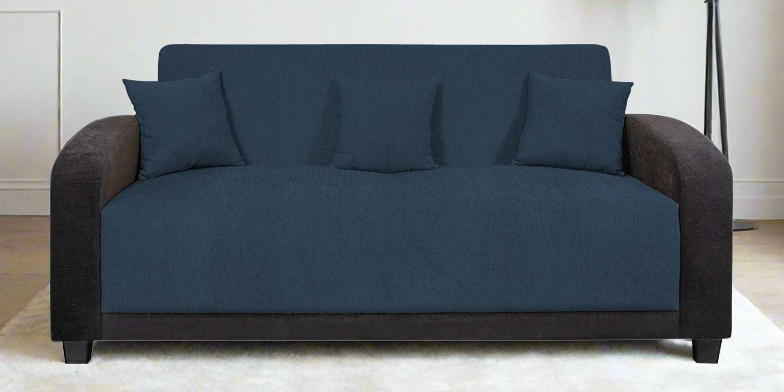 Alex Fabric 3 Seater Sofa In Light Blue Colour