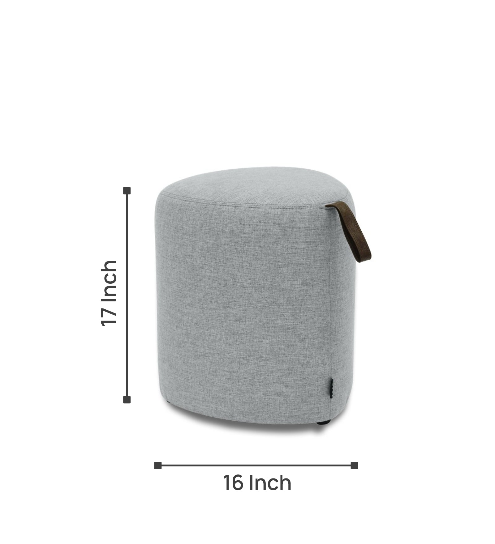 Pool Fabric Pouffe In Lit Grey Colour - Febonic Living