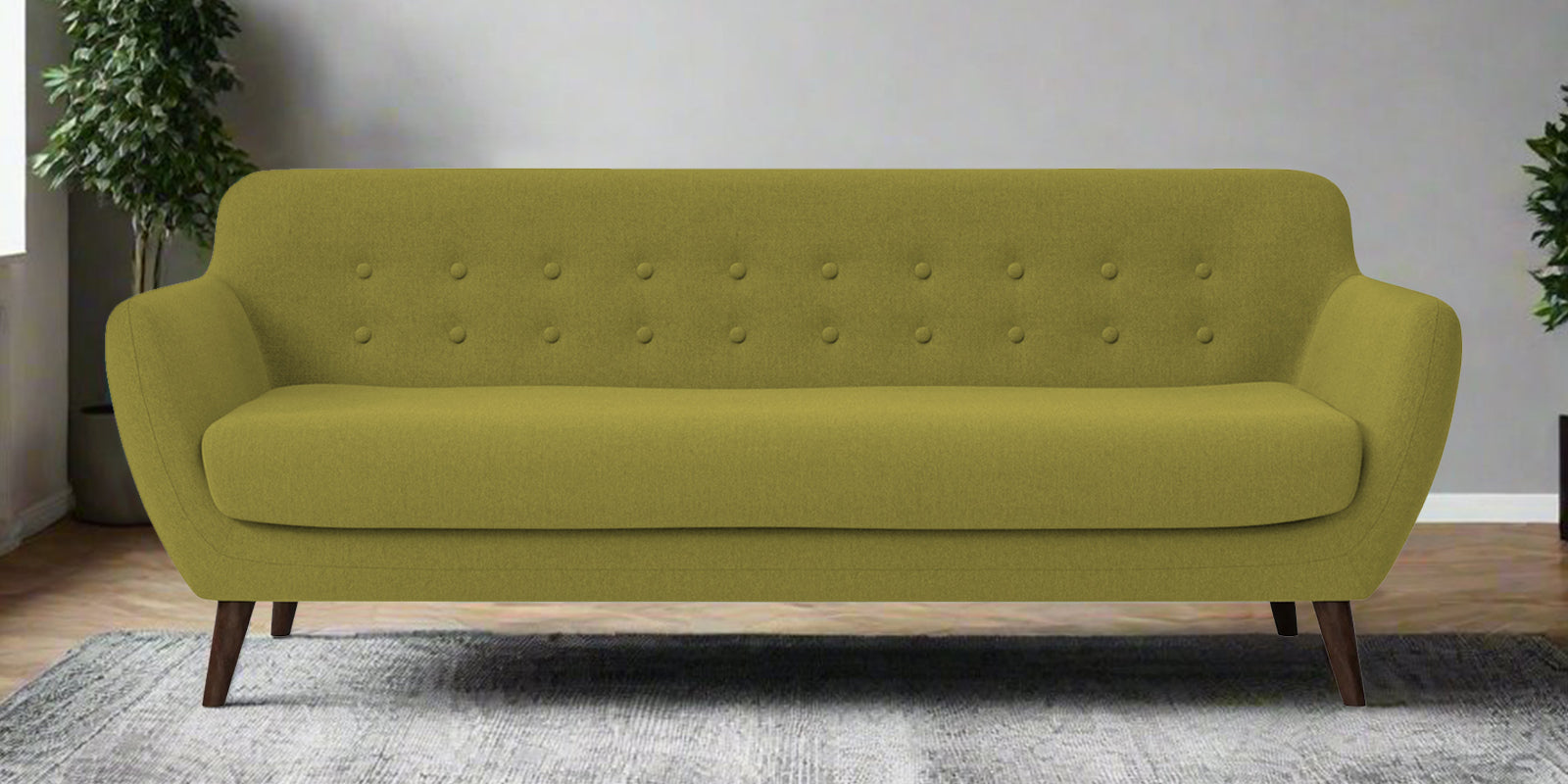 Goofy Fabric 3 Seater Sofa In Kelly Green Colour - Febonic Living