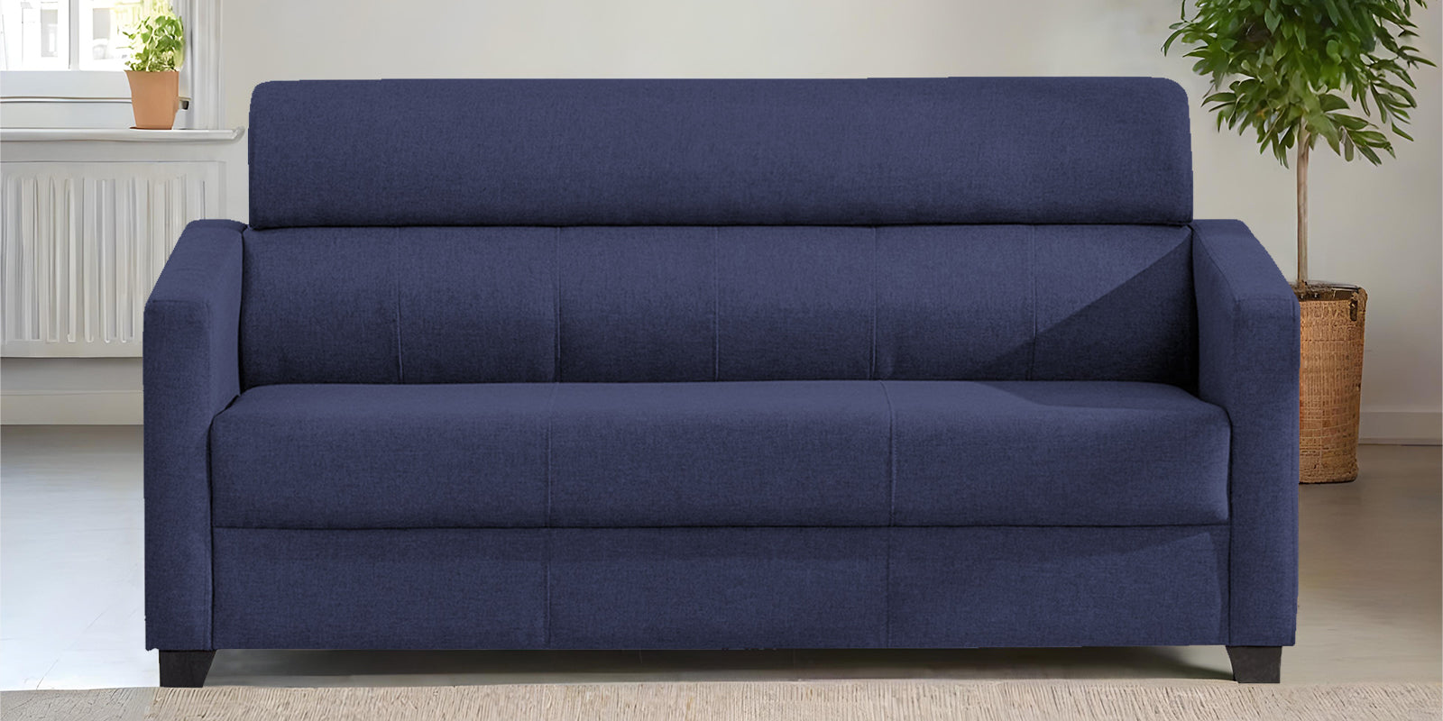 Devo Fabric 3 Seater Sofa In Slate Blue Colour - Febonic Living