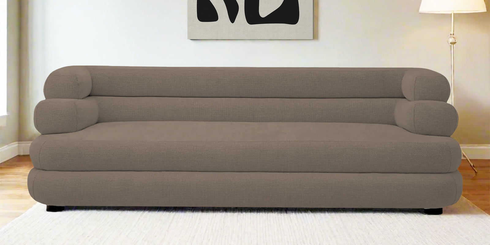 Wener Fabric 3 Seater Sofa In Hazel Beige Colour - Febonic Living