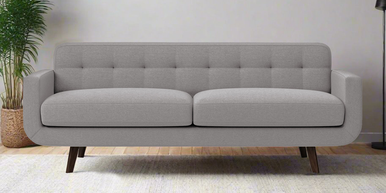 Marsela Fabric 3 Seater Sofa In Silver Grey Colour - Febonic Living