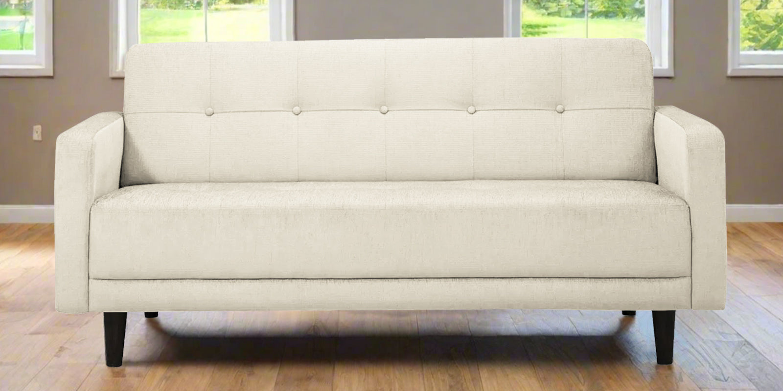 Noha Fabric 2 Seater Sofa In Ivory Cream Colour - Febonic Living