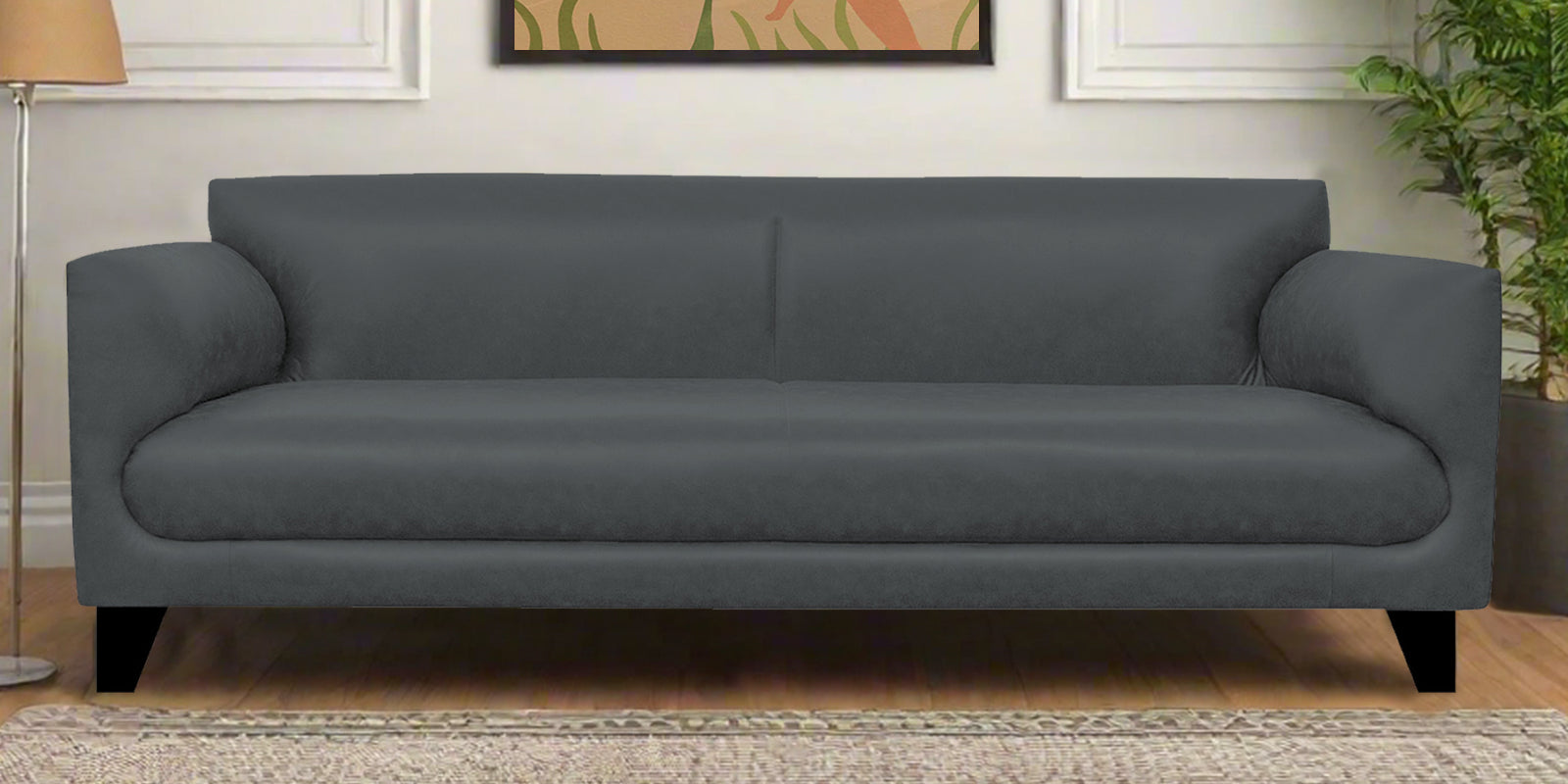 Convi Leatherette 3 Seater Sofa in Pepper Grey Colour