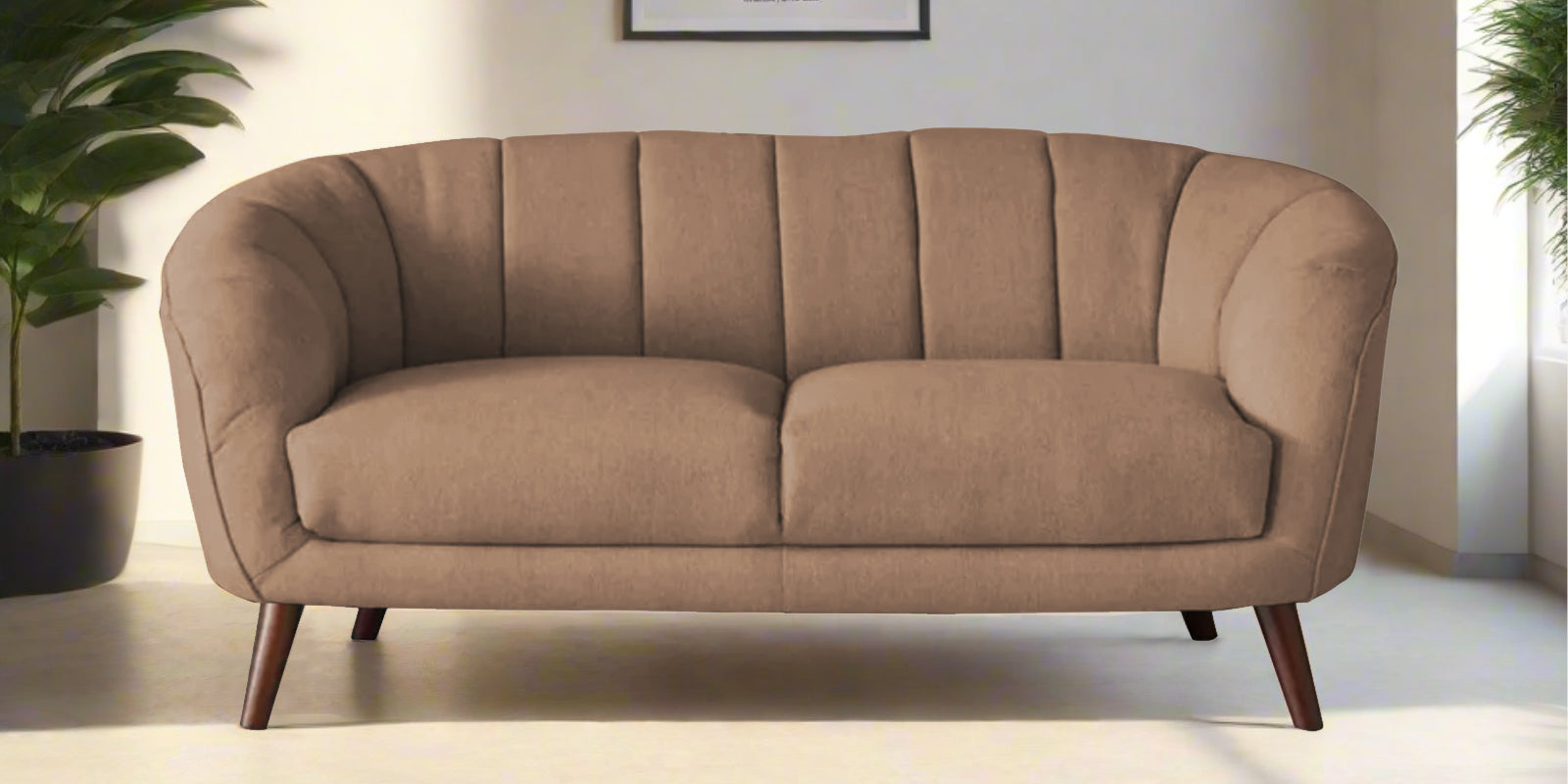 Benjamin Fabric 2 Seater Sofa In Cosmic Beige Colour - Febonic Living