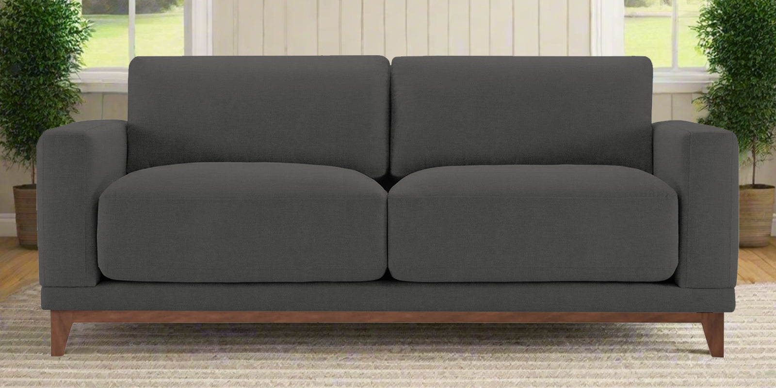 Esha Fabric 2 Seater Sofa In Stone Grey Colour - Febonic Living