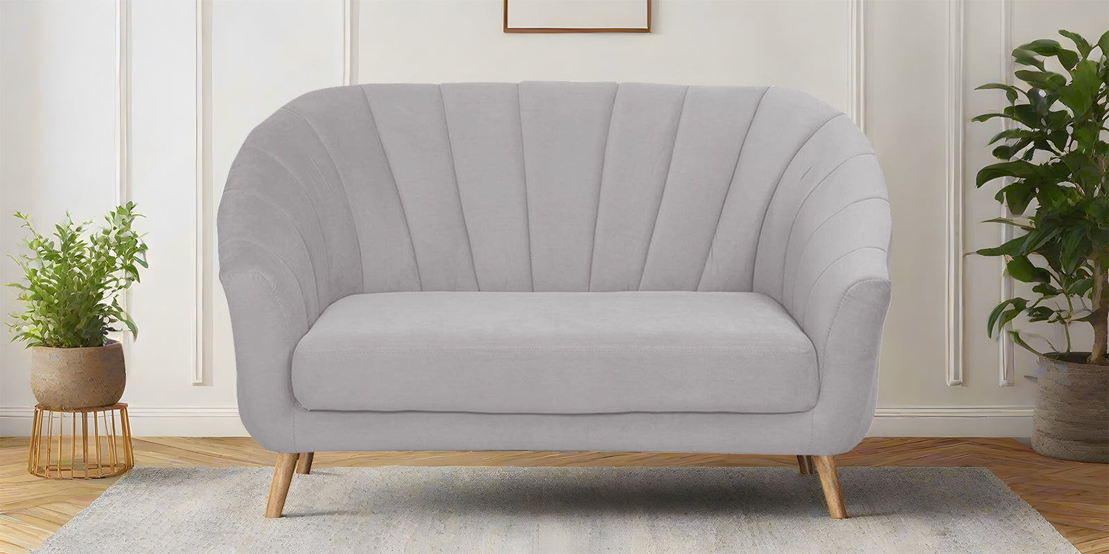 Kaylee Velvet 2 Seater Sofa In Concrete grey Colour - Febonic Living