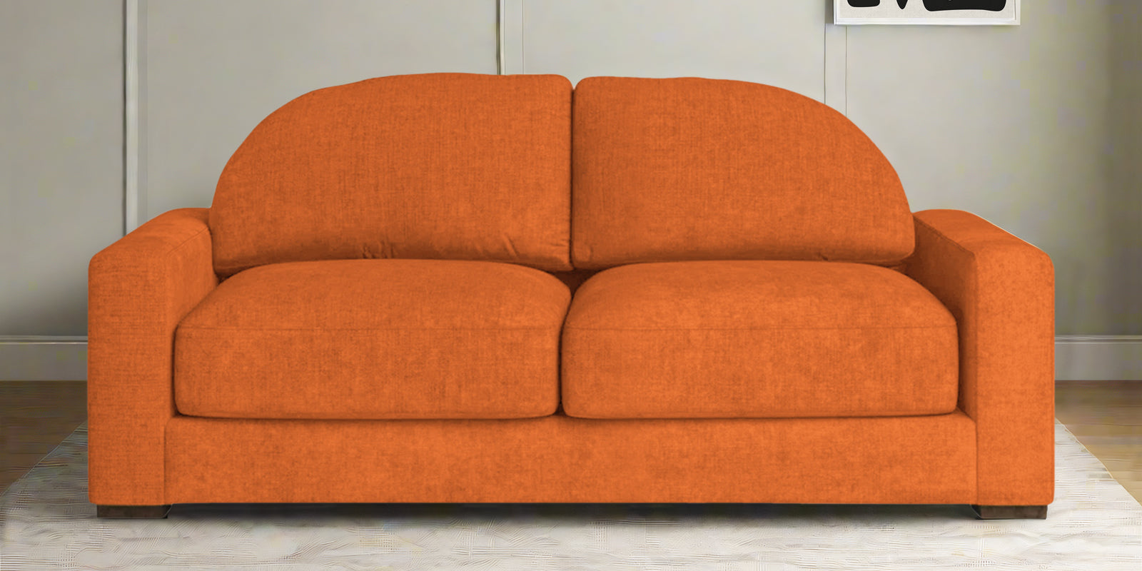 Dara Fabric 2 Seater Sofa In Vivid Orange Colour - Febonic Living