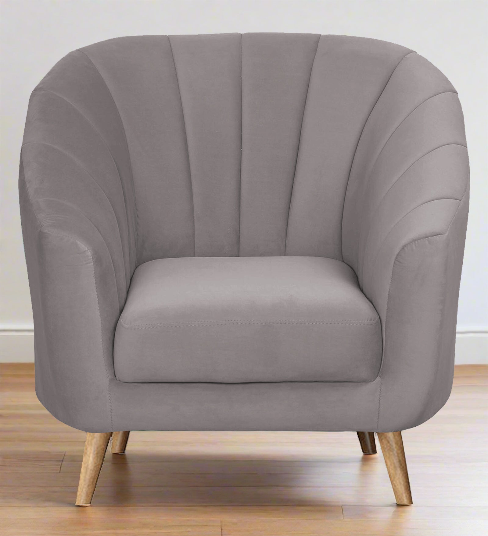 Kaylee Velvet 1 Seater Sofa In Pearl Grey Colour - Febonic Living