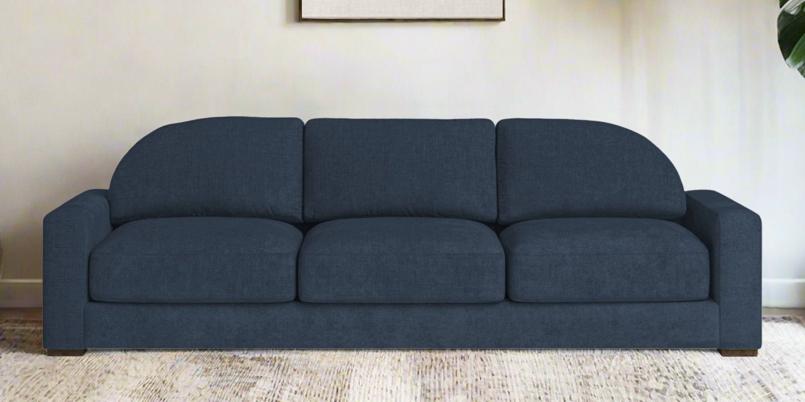 Dara Fabric 3 Seater Sofa In Denim Blue Colour - Febonic Living